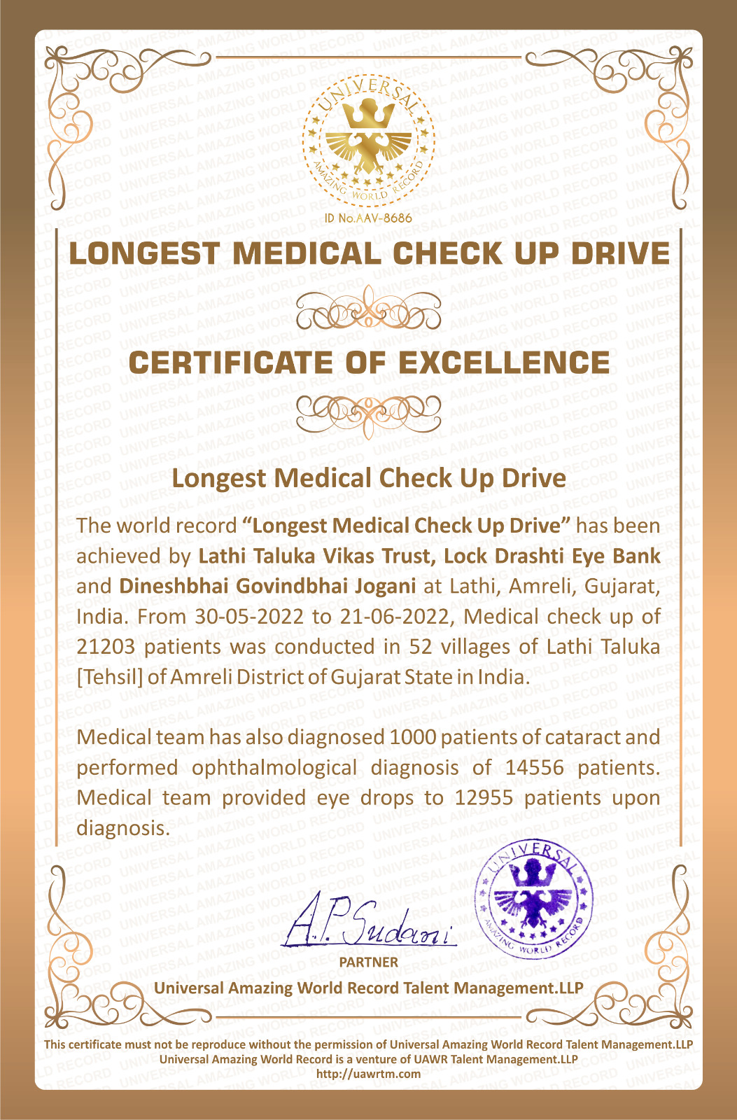 Longest Medical Check Up Drive